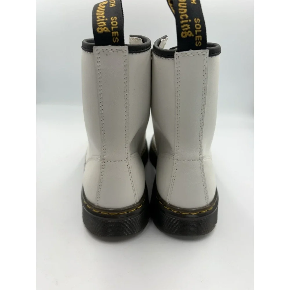 Dr. Martens Patent Leather Combat Lace-Up Ankle Boots White/Black Men 7